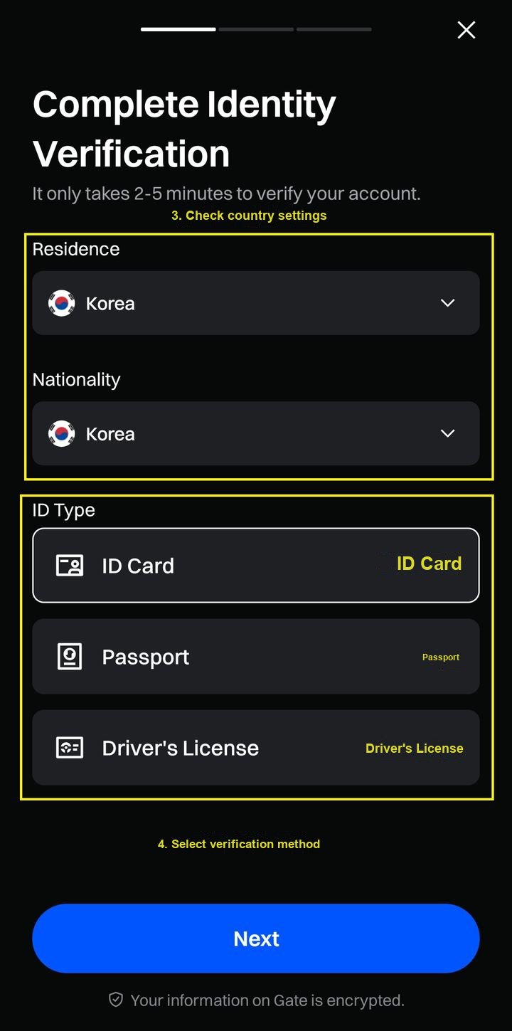 KYC - Select Country/ID