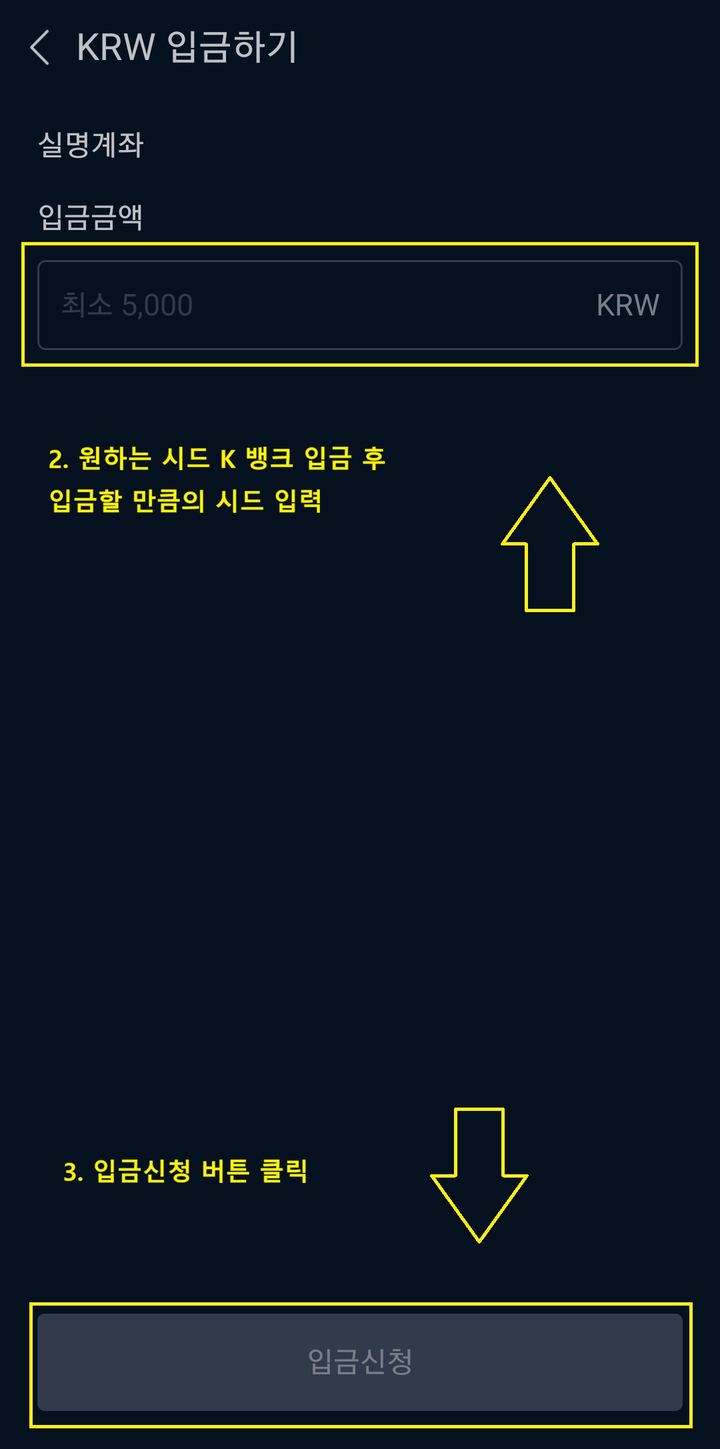 업비트 - 입금 금액 입력