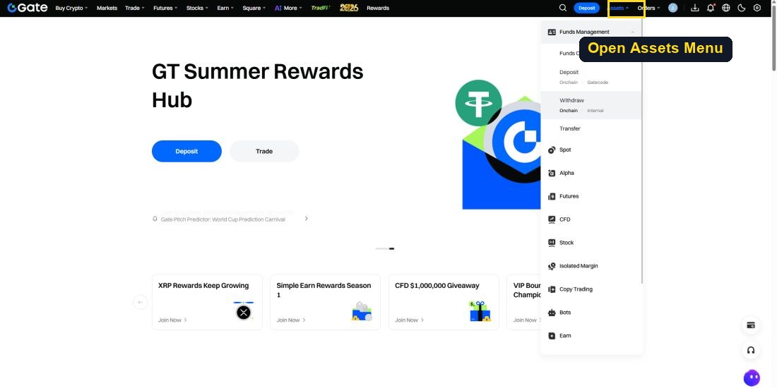 Open Assets Menu